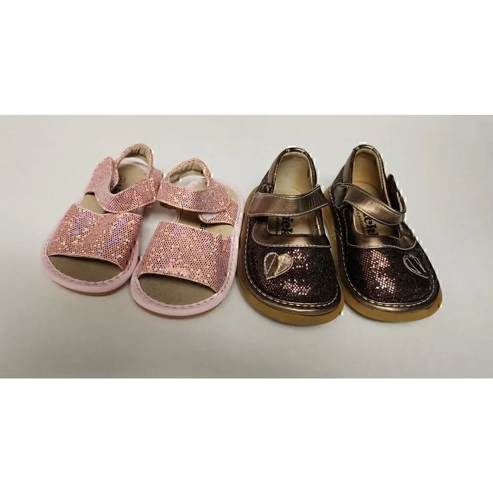 Squeaky Feet/Lanie Cakes Little Girls Sandals Size 4/5 Lots of 4
